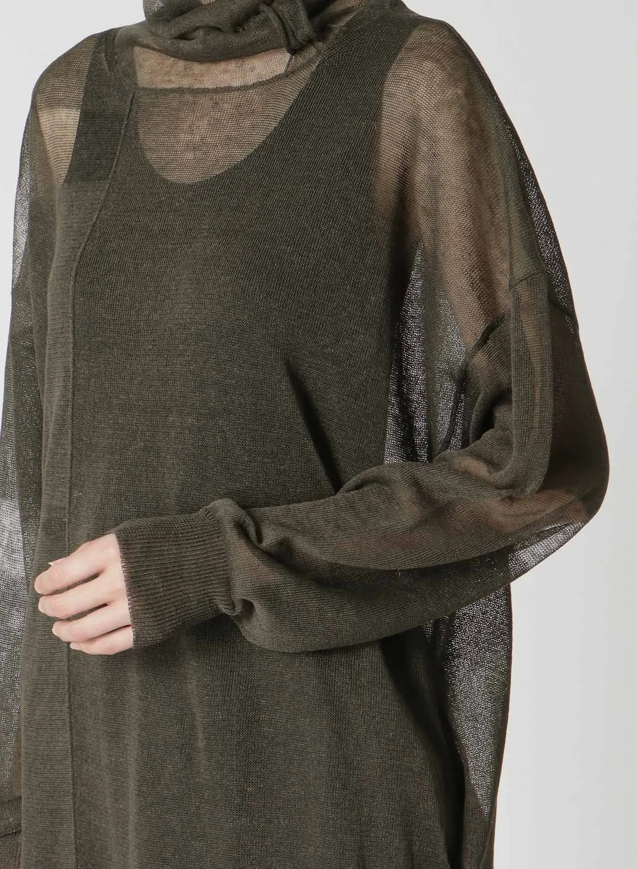 PLAIN STITCH SHEER LOOSE-FIT PULLOVER