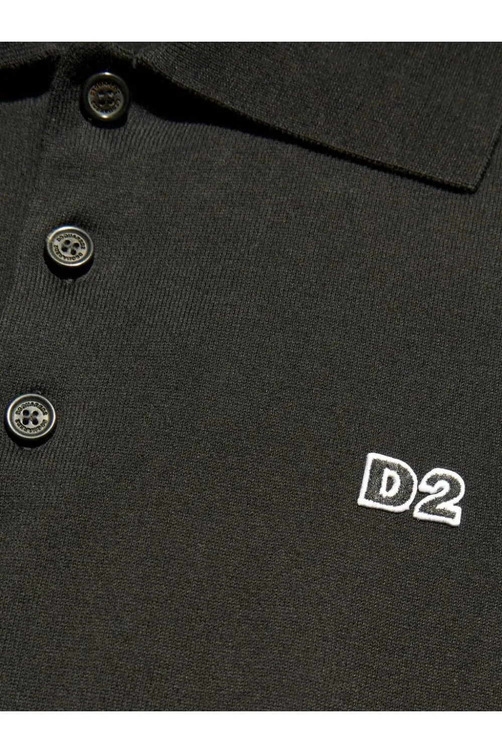 Plate Branding Knitted Polo Black 