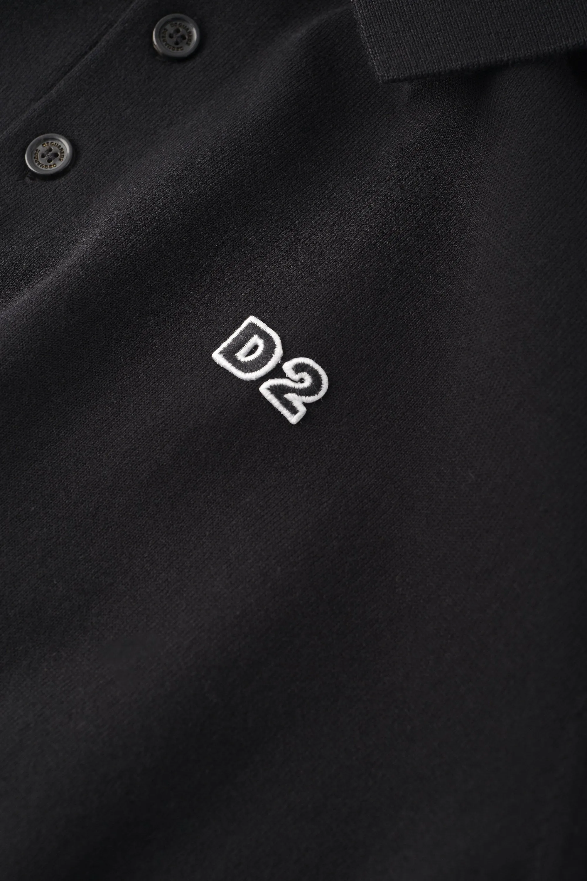 Plate Branding Knitted Polo Black 