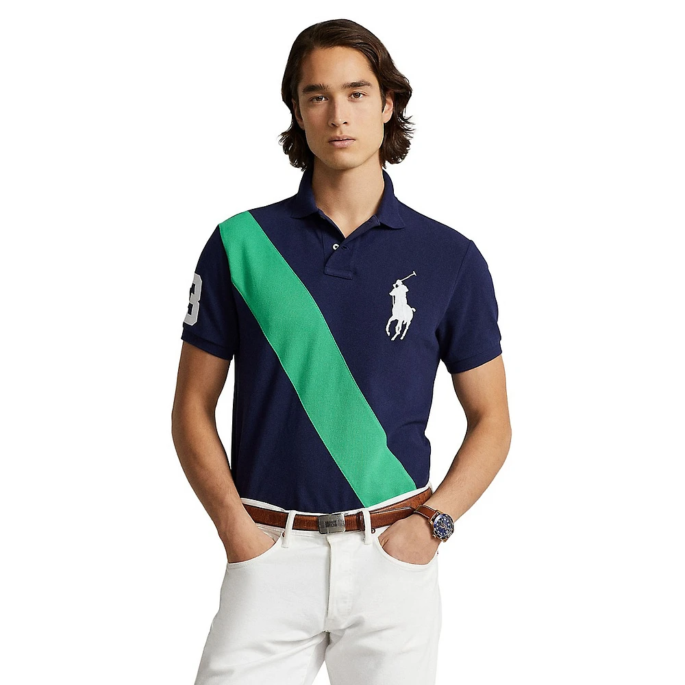 Polo Ralph Lauren Custom Slim Fit Big Pony Mesh Polo Shirt