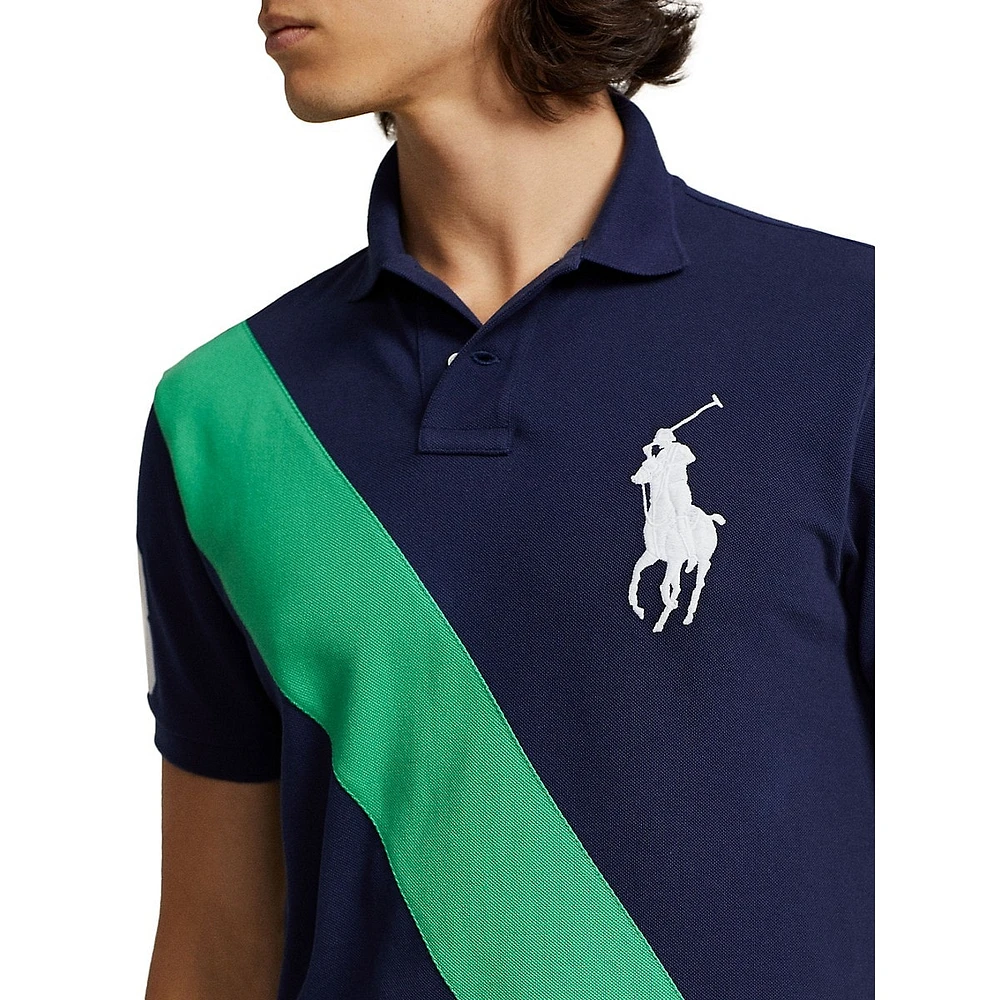 Polo Ralph Lauren Custom Slim Fit Big Pony Mesh Polo Shirt