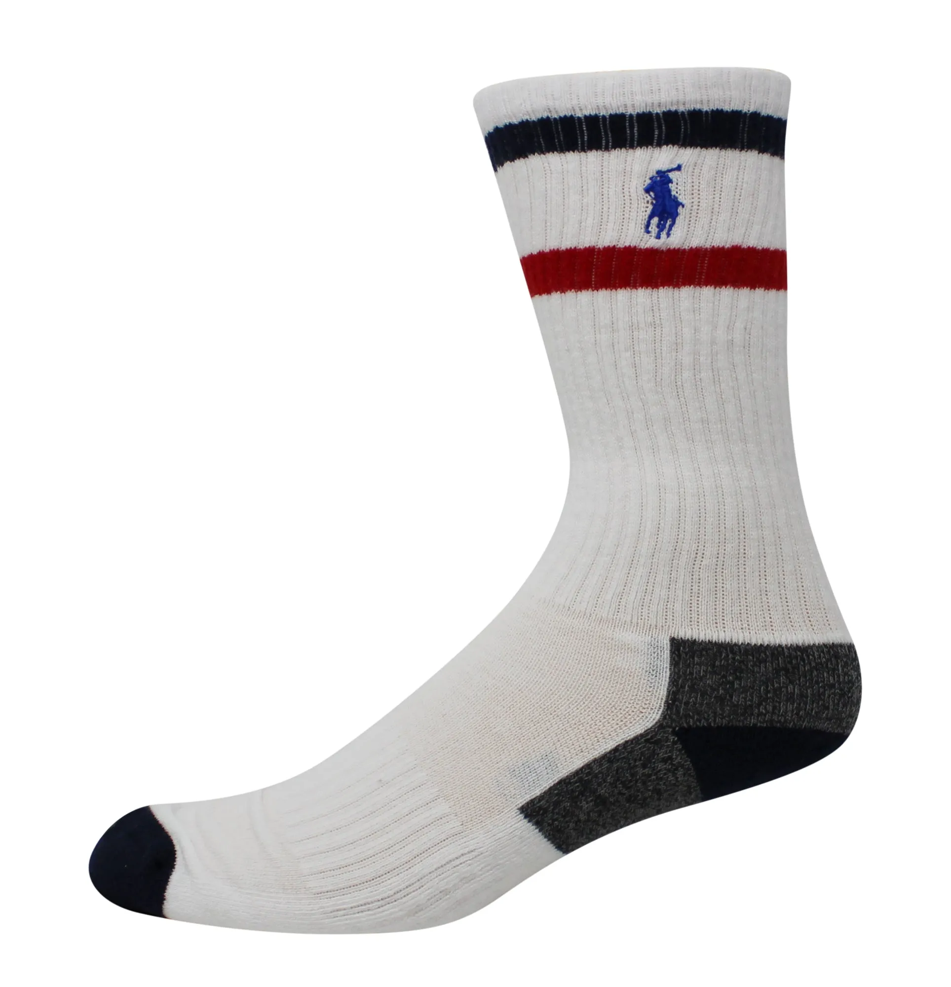 Polo Ralph Lauren Men's 3-Pack Athletic Americana Crew Sock Polo Embroidery