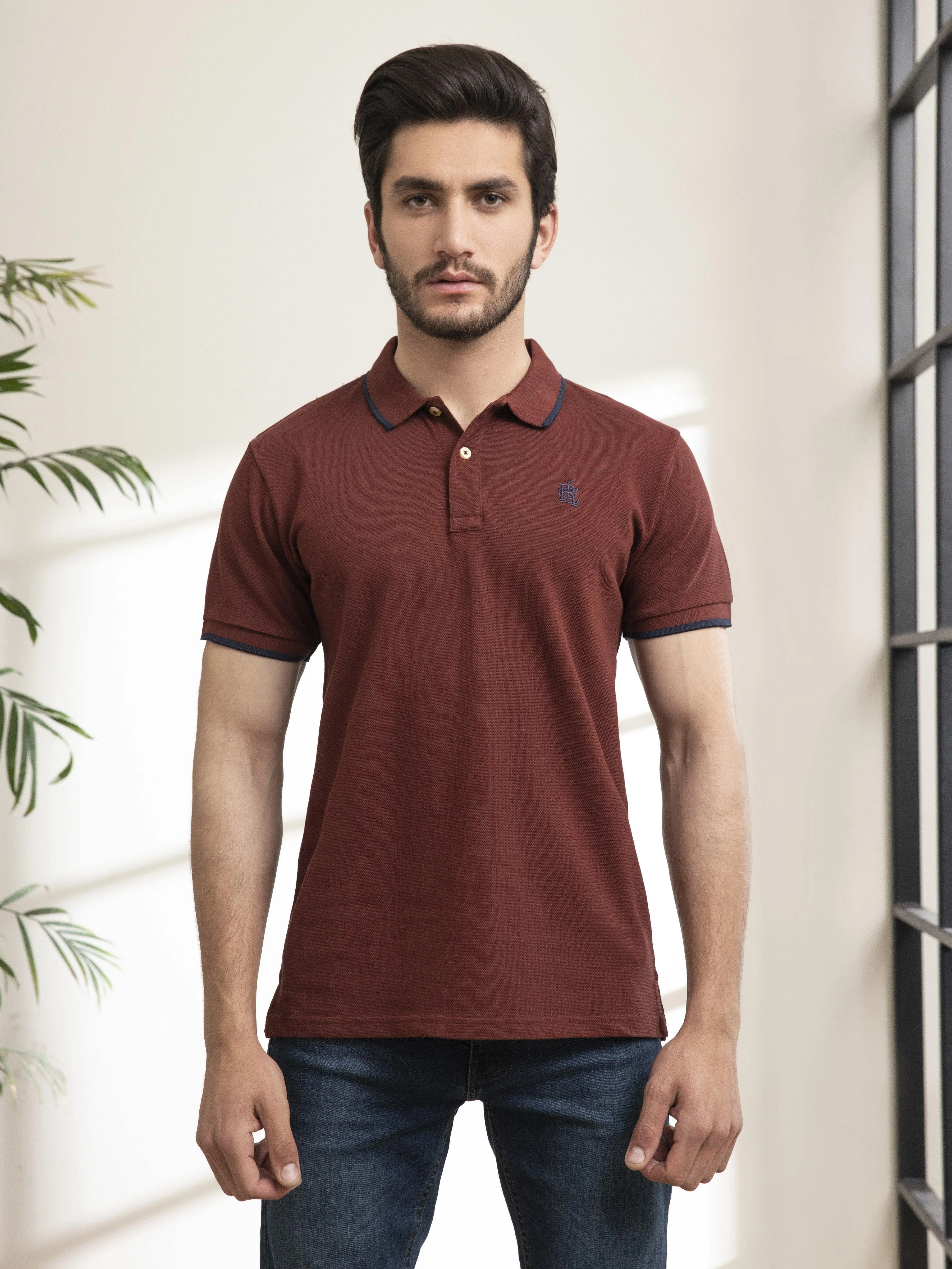 POLO SHIRT TIPPING COLLAR RUST