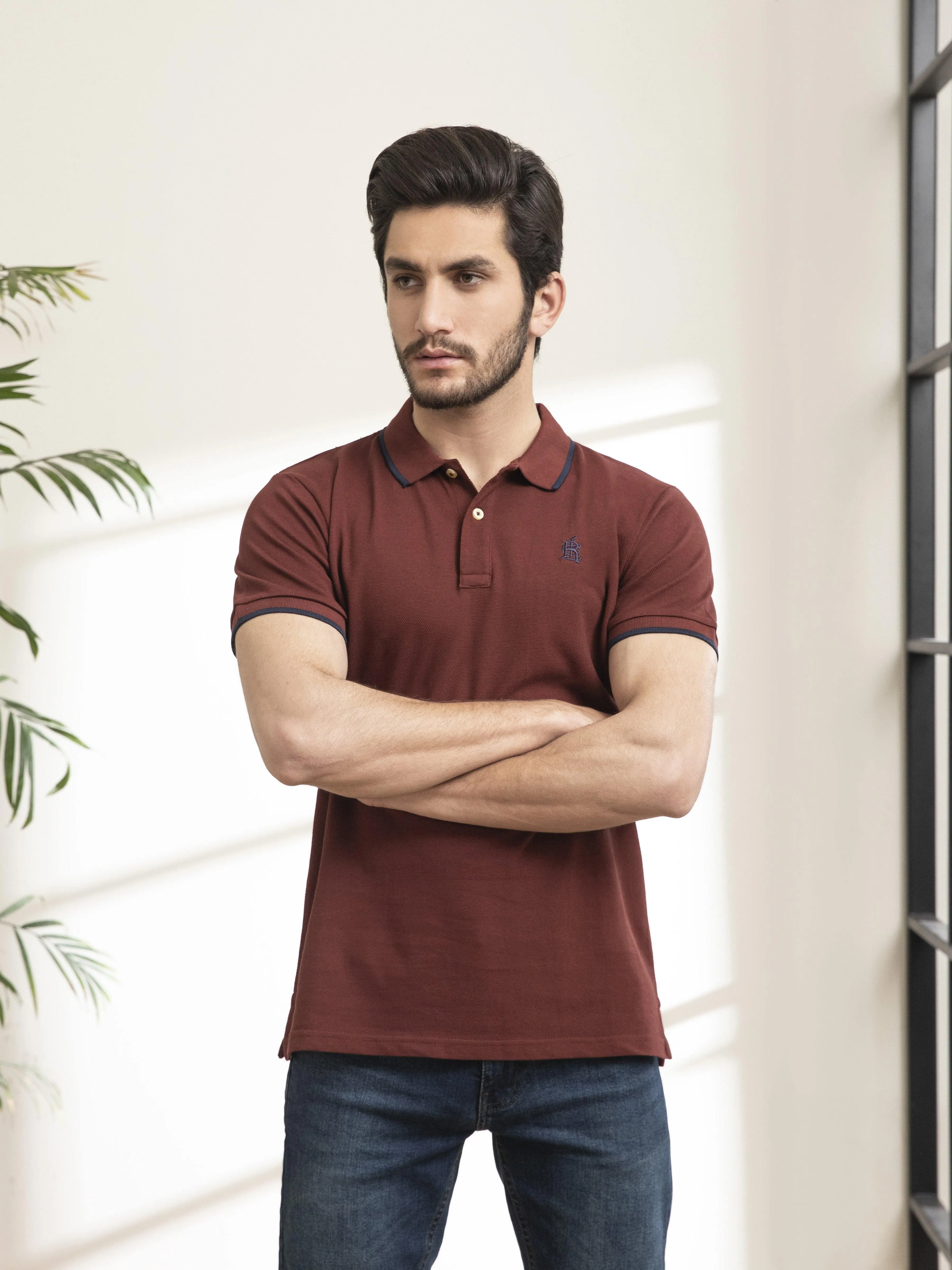 POLO SHIRT TIPPING COLLAR RUST