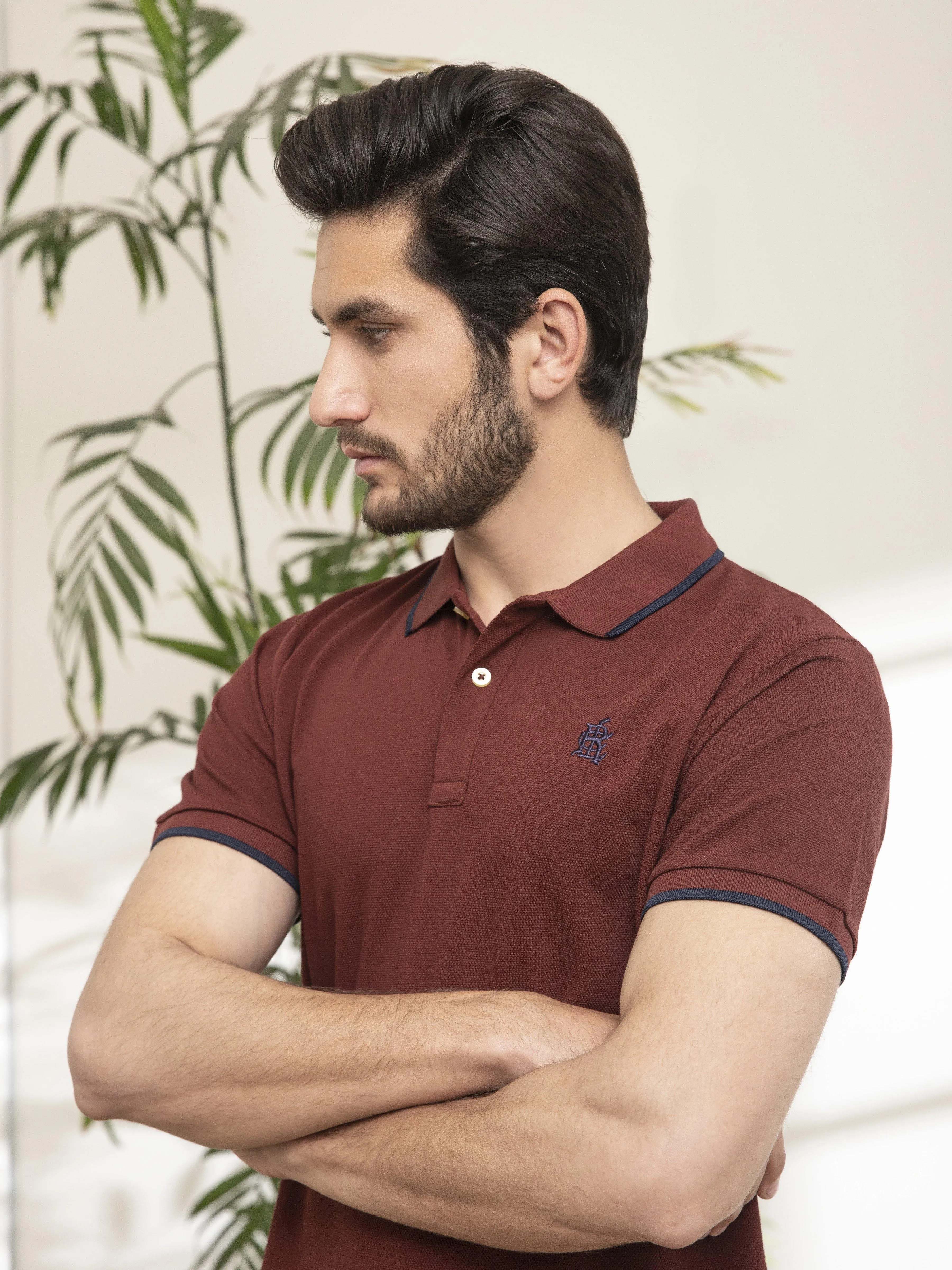 POLO SHIRT TIPPING COLLAR RUST