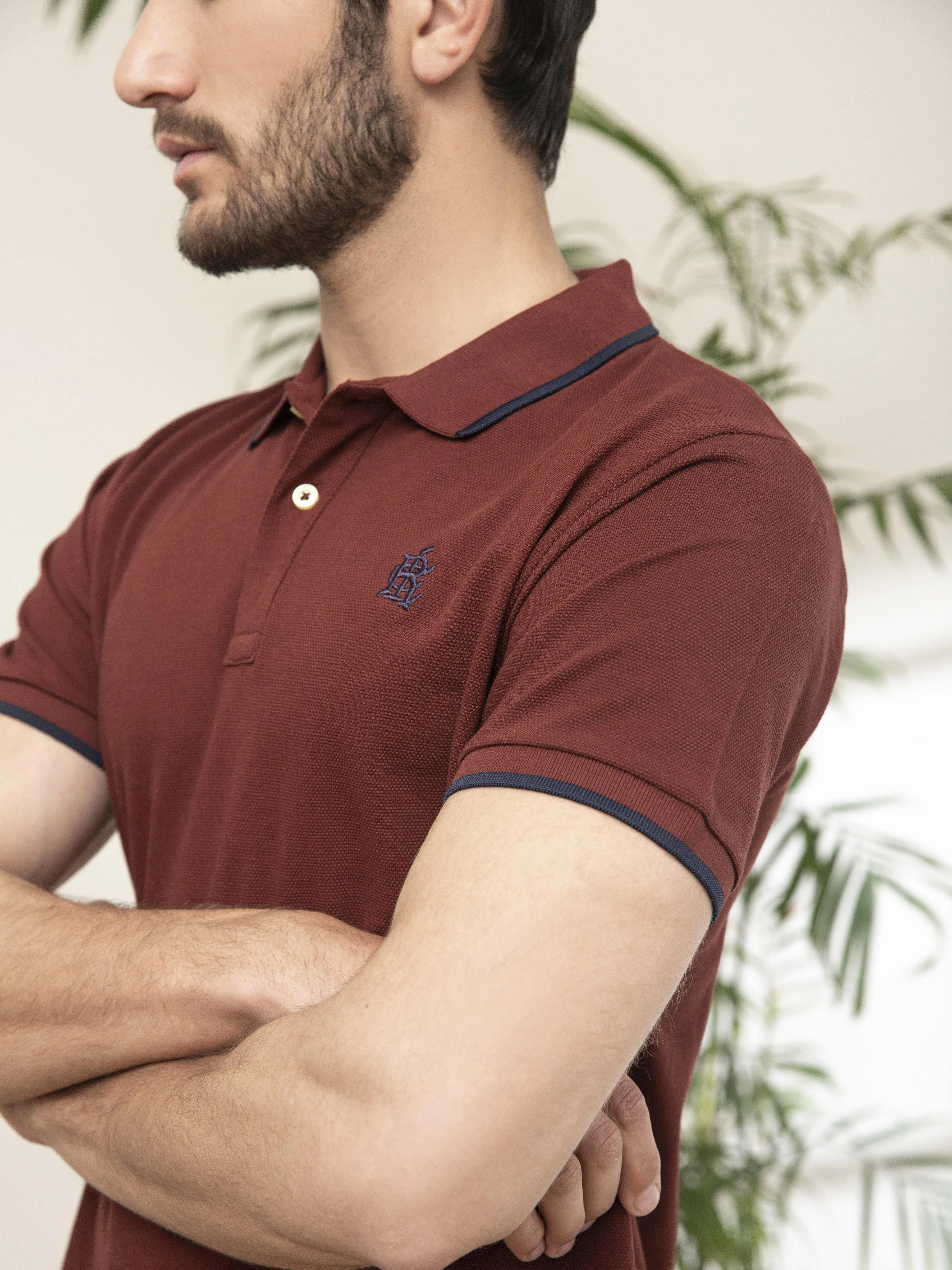 POLO SHIRT TIPPING COLLAR RUST