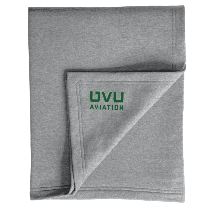 Port & Company Core Fleece Sweatshirt Blanket- UVU Aviation