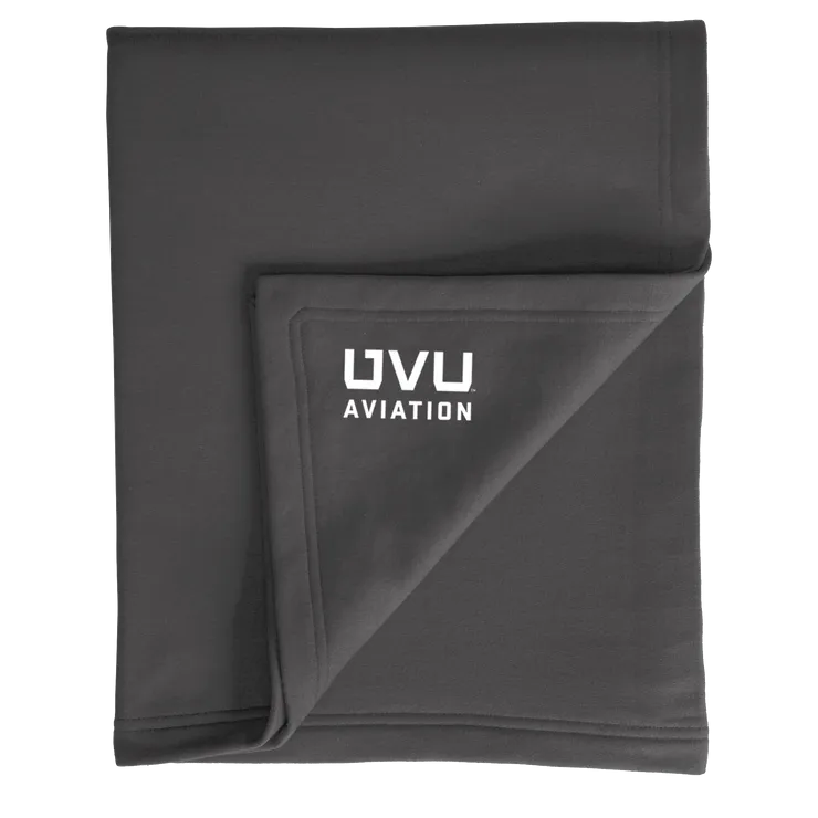 Port & Company Core Fleece Sweatshirt Blanket- UVU Aviation