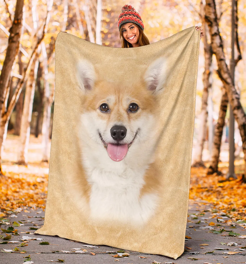 Premium Blanket Corgi 1 Face Hair