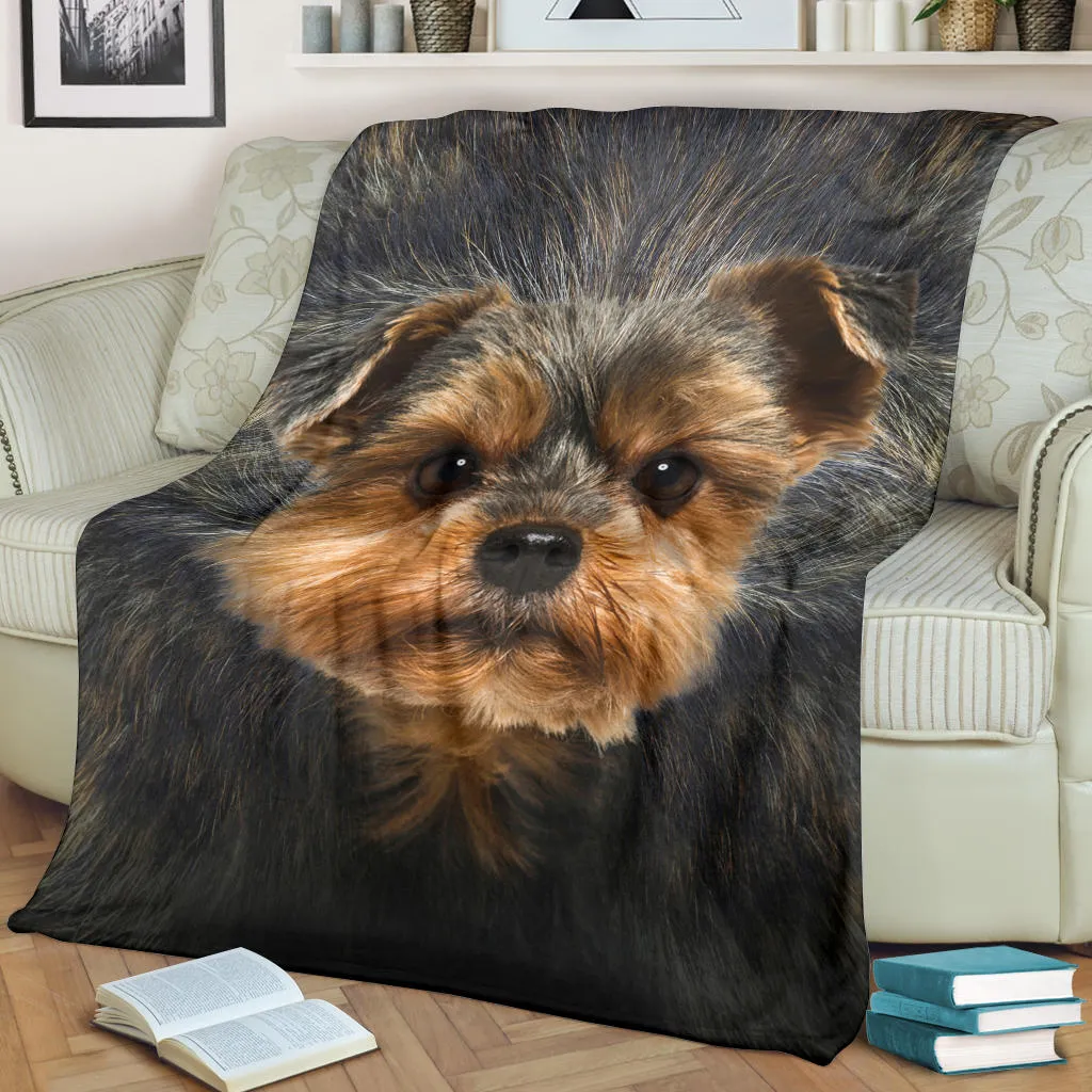 Premium Blanket Yorkshire Terrier Face Hair Blanket