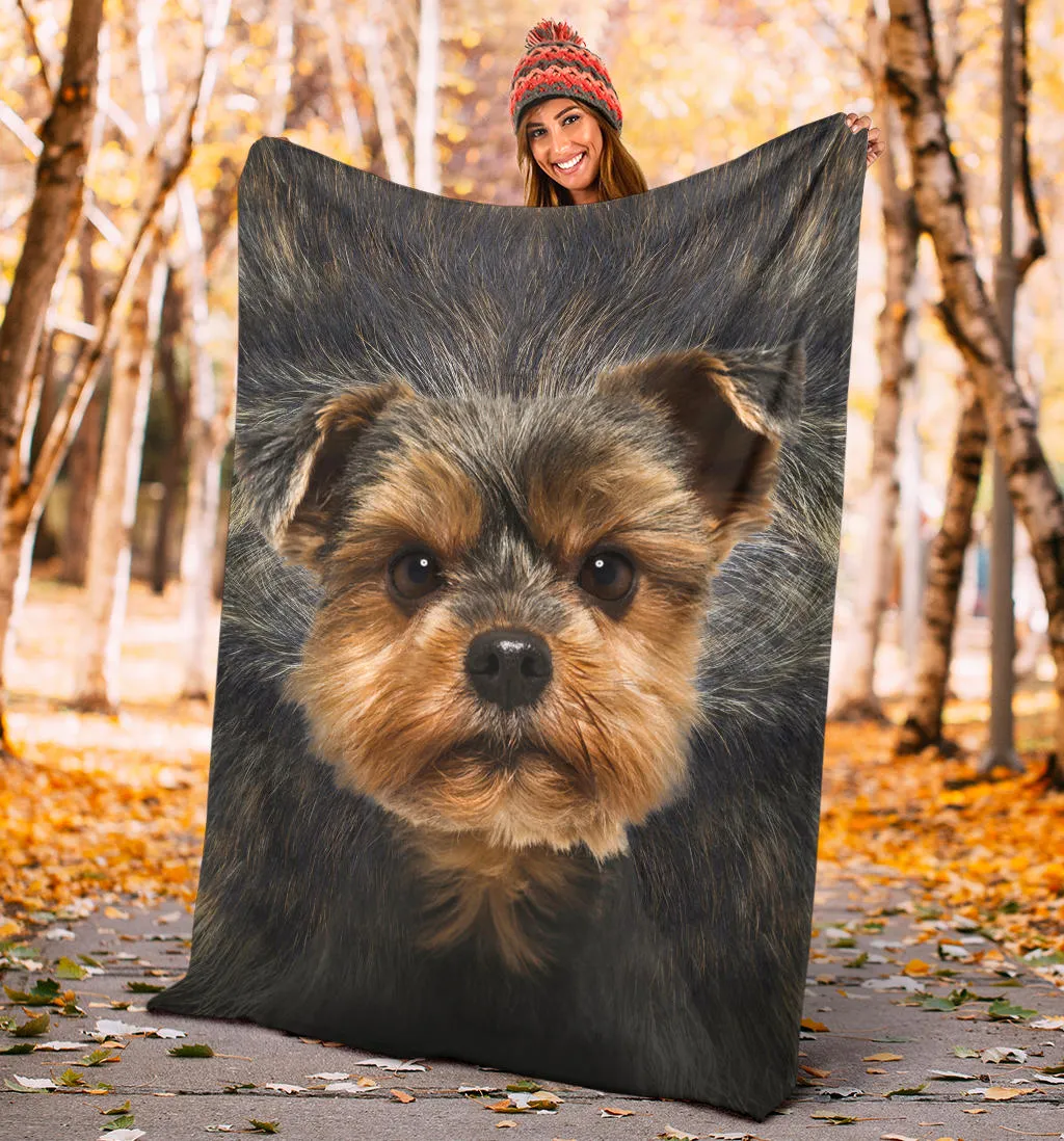 Premium Blanket Yorkshire Terrier Face Hair Blanket