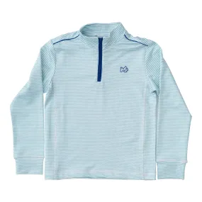 PRO Performance 1/4 Zip Pullover in Pool Blue Stripe