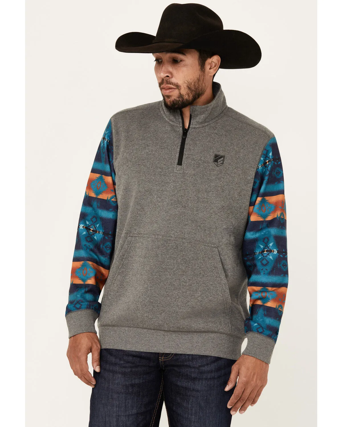 Product Name:  RANK 45® Men's Morocco Color Block 1/4 Zip Pullover