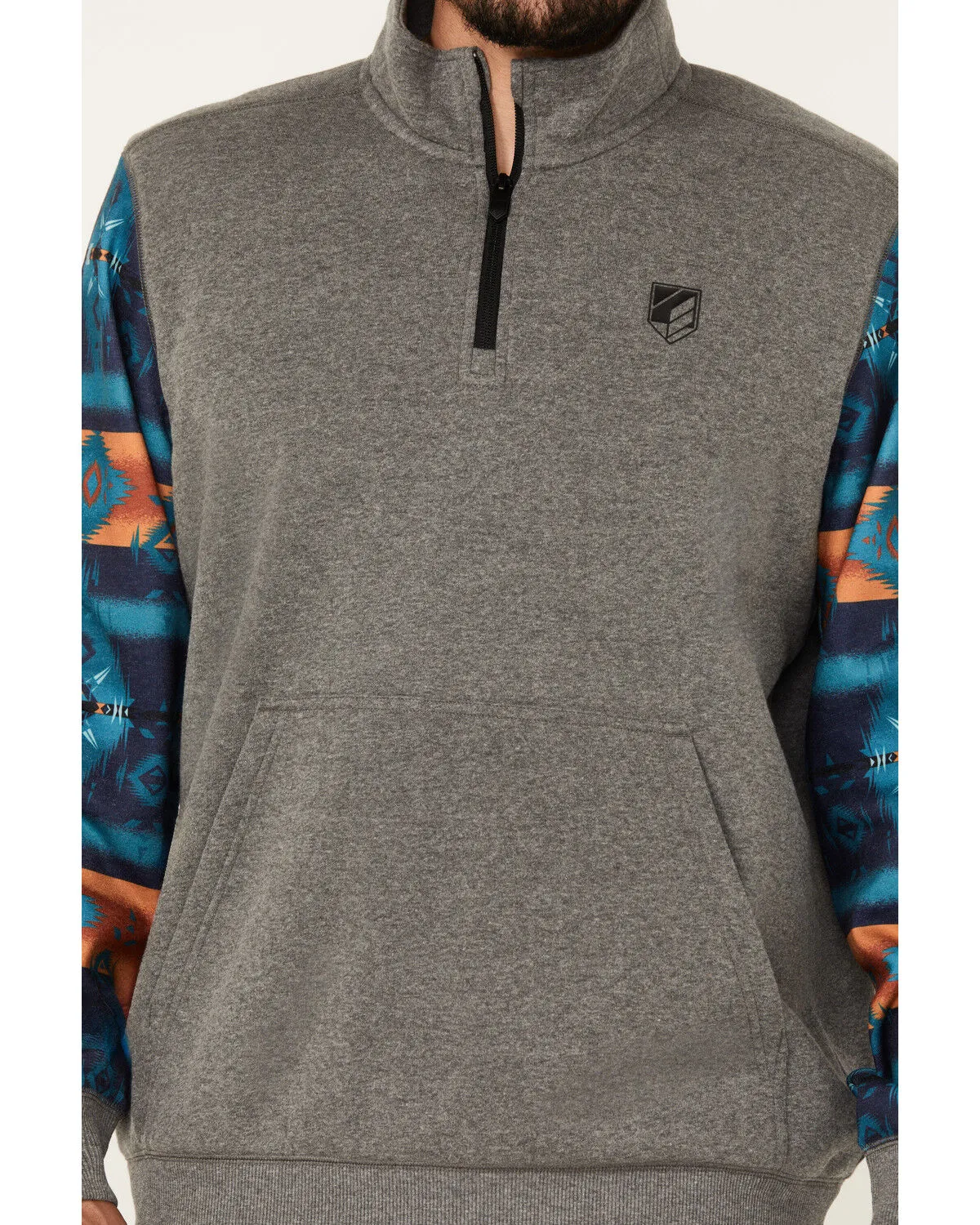 Product Name:  RANK 45® Men's Morocco Color Block 1/4 Zip Pullover