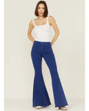 Product Name:  Shyanne Women's Blue High Rise Super Flare Jeans