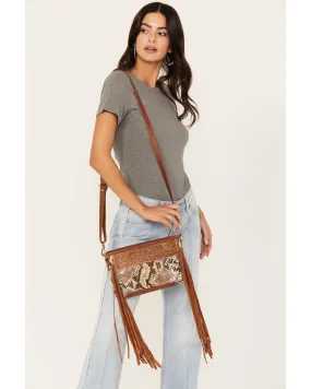 Product Name:  Shyanne Women's Snake Print Fringe Crossbody