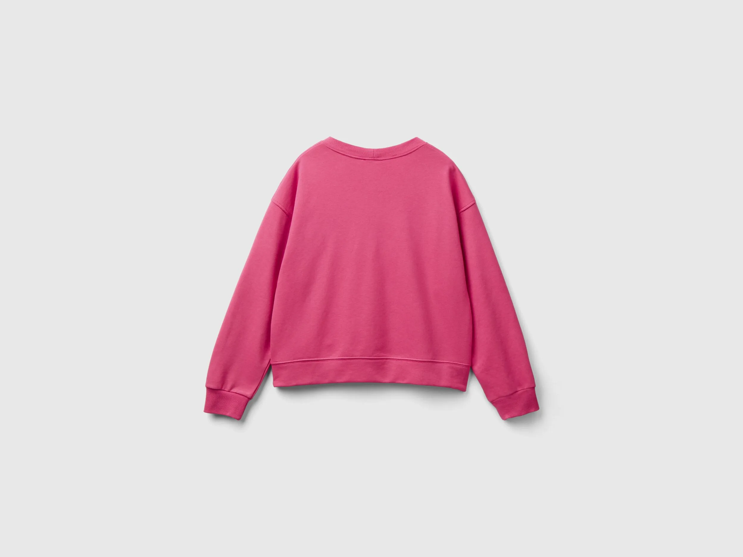 Pullover sweatshirt in cotton blend - Fuchsia | Benetton