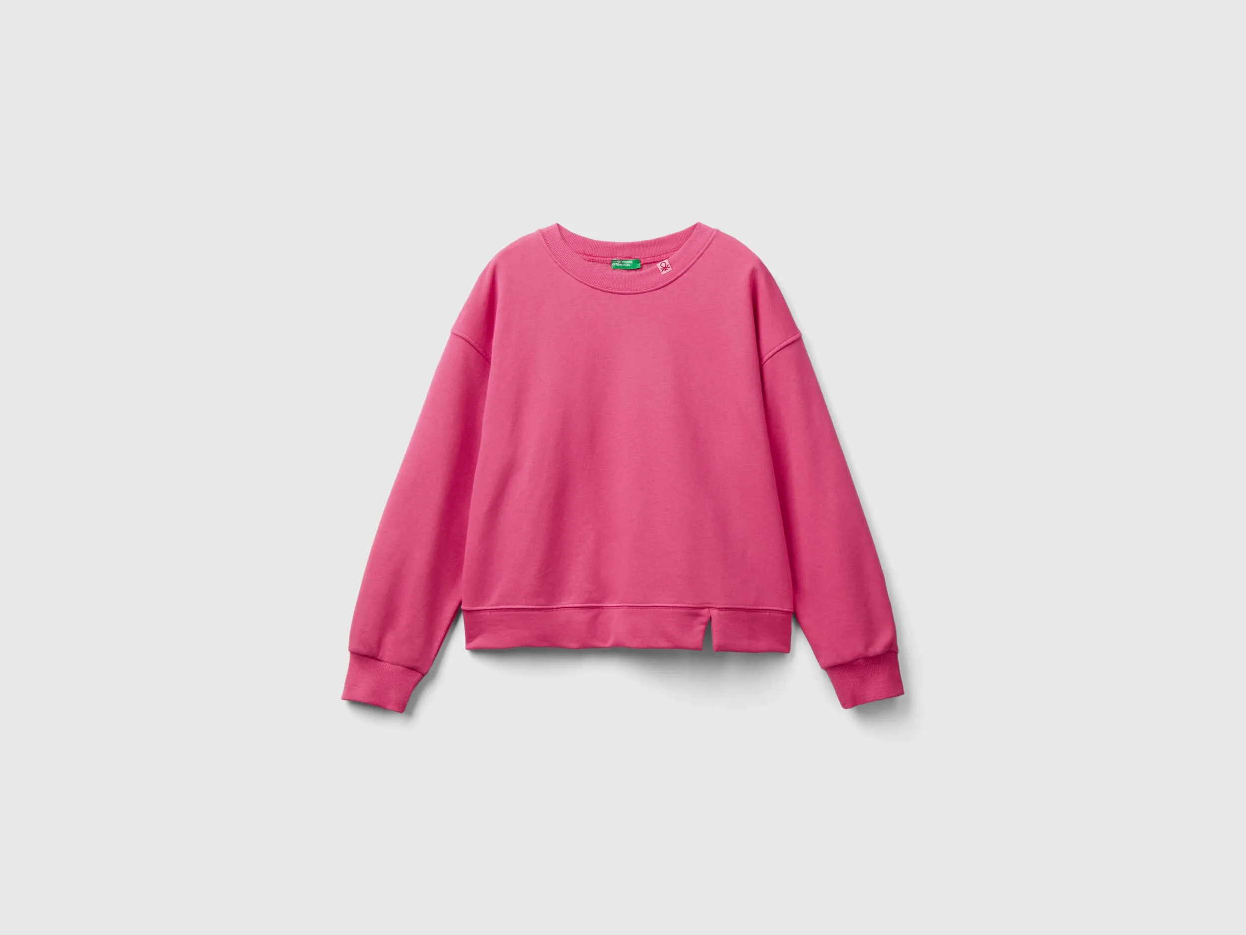 Pullover sweatshirt in cotton blend - Fuchsia | Benetton