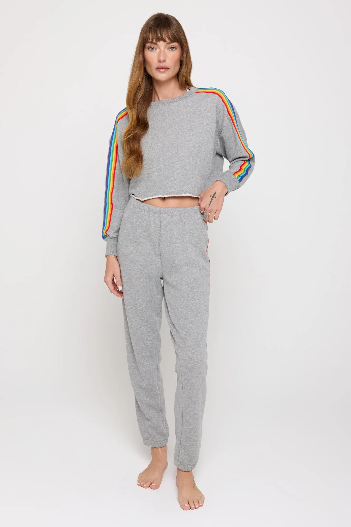 Rainbow Cropped Pullover