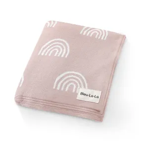 receiving baby blanket - pink rainbow