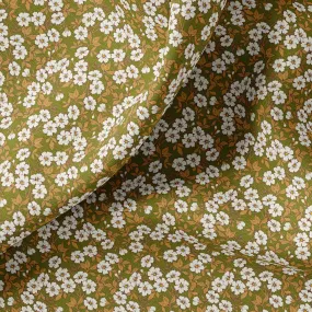 Retro Print Linen By The Yard or Meter, Retro Ditsy Flowers Print Linen Fabric For Clothing, Bedding, Curtains, Pillow Covers & 