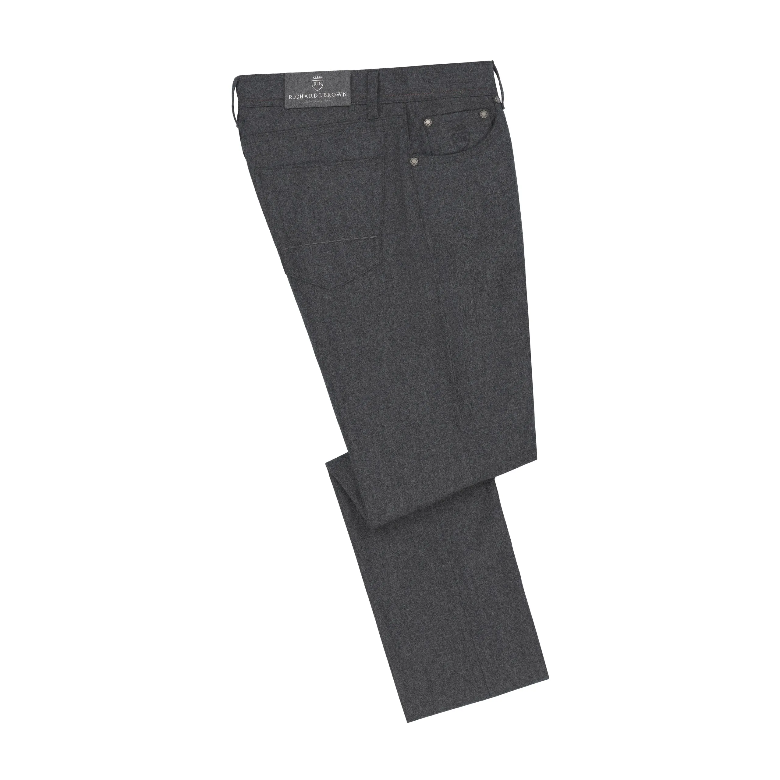  Richard J. Brown Slim-Fit Wool and Cashmere Jeans in Dark Grey Melange