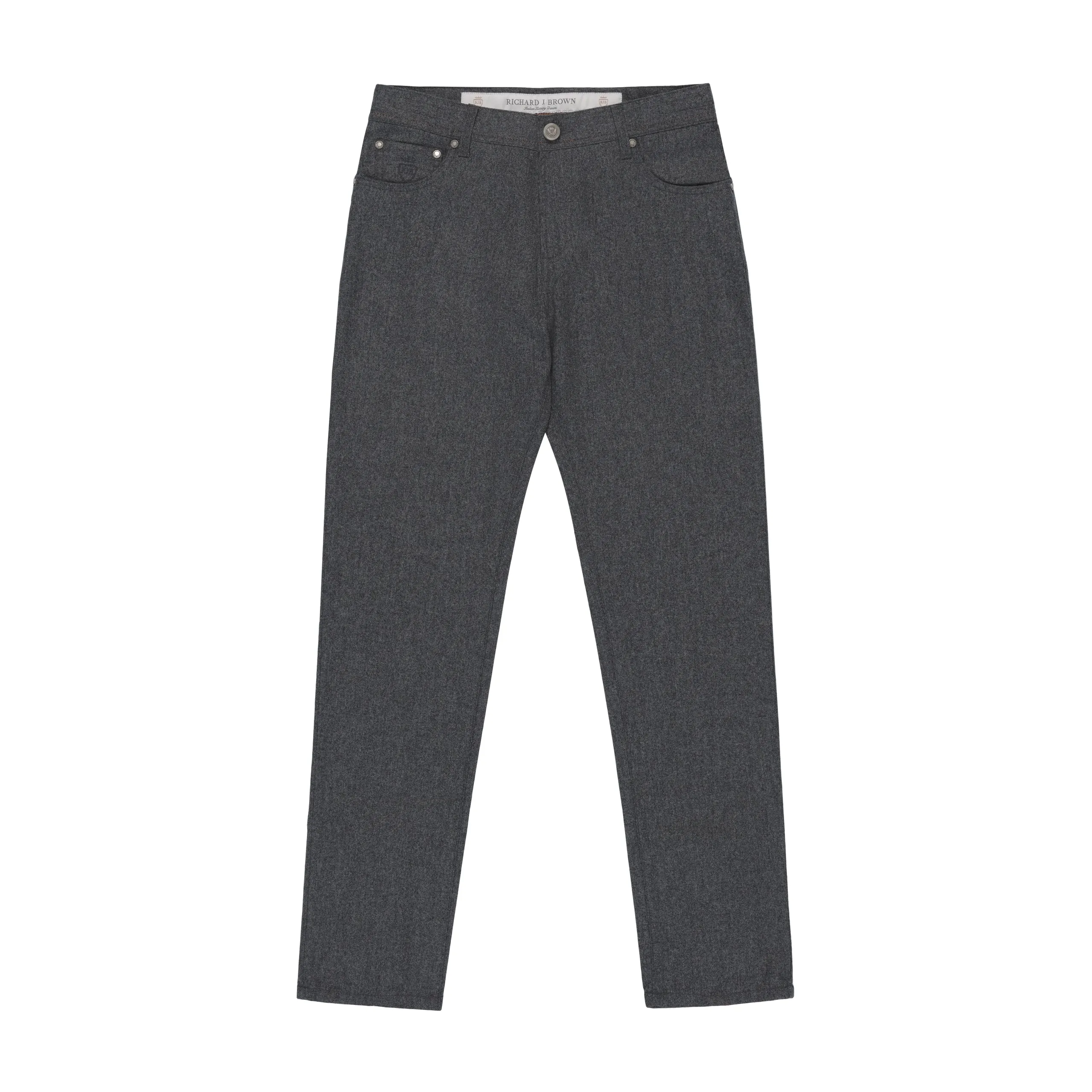  Richard J. Brown Slim-Fit Wool and Cashmere Jeans in Dark Grey Melange