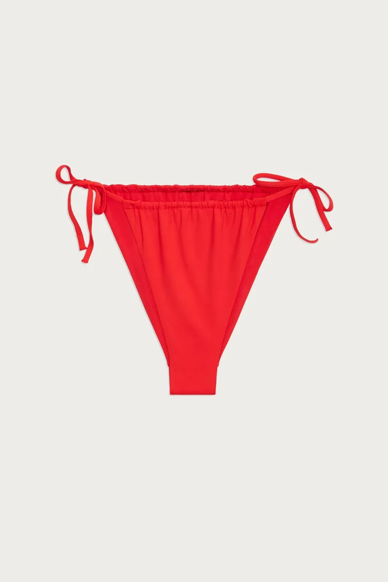 RUCHED STRING BIKINI BOTTOM