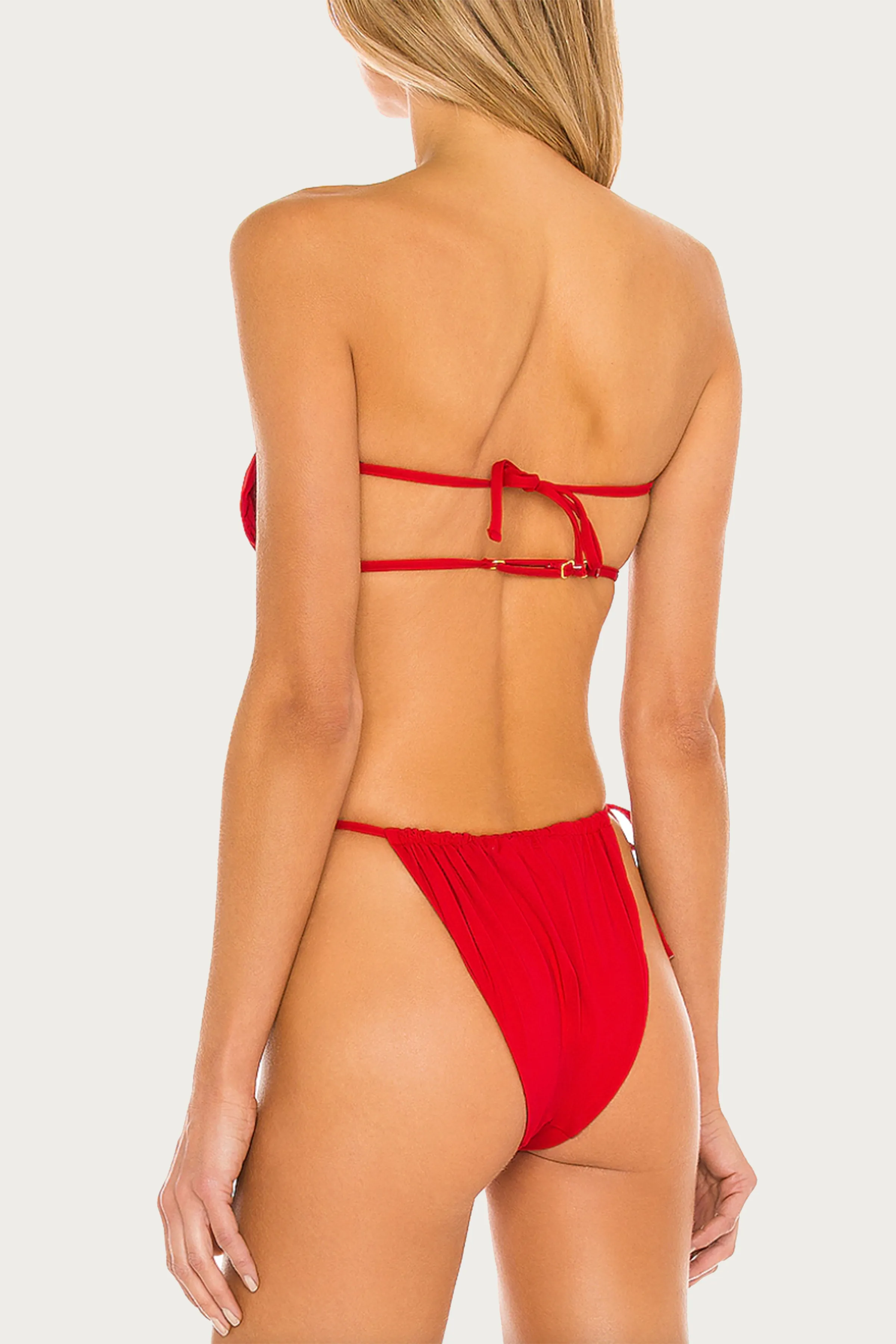 RUCHED STRING BIKINI BOTTOM