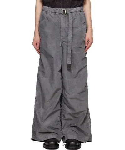 Sacai Gray Nylon Twill Trousers