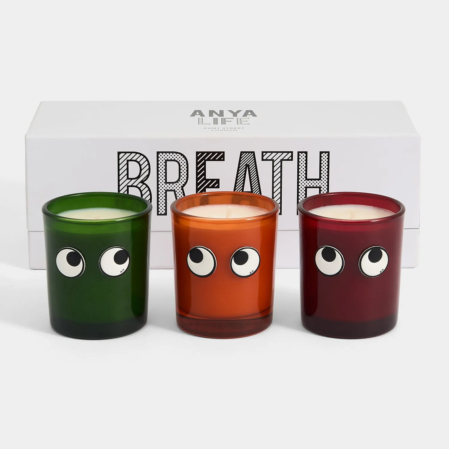 Set of 3 Mini Eyes Candles-              