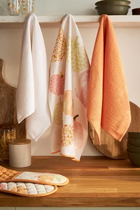 Set of 3 Natural Pumpkin Tea Towels