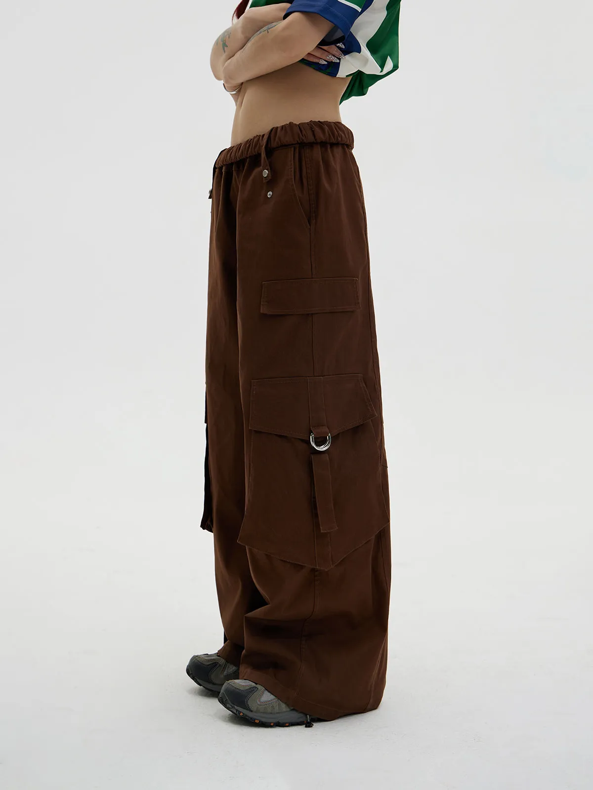 Side-Pocket Wide-Leg Casual Pants