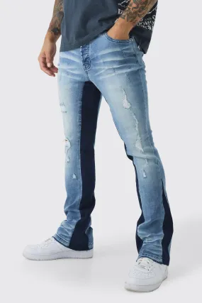 Skinny Stretch Gusset Detail Flared Jeans