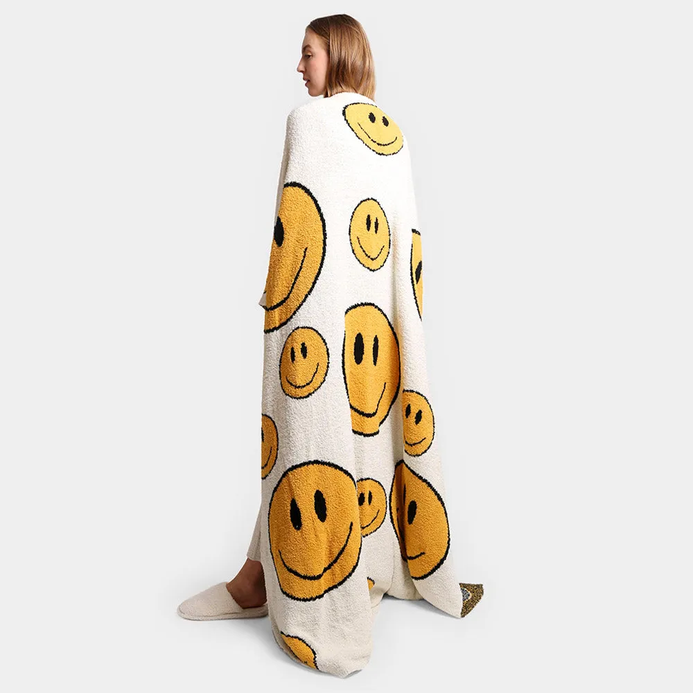 Smile Soft Throw Blanket in White