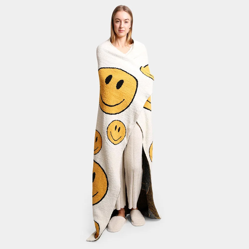 Smile Soft Throw Blanket in White