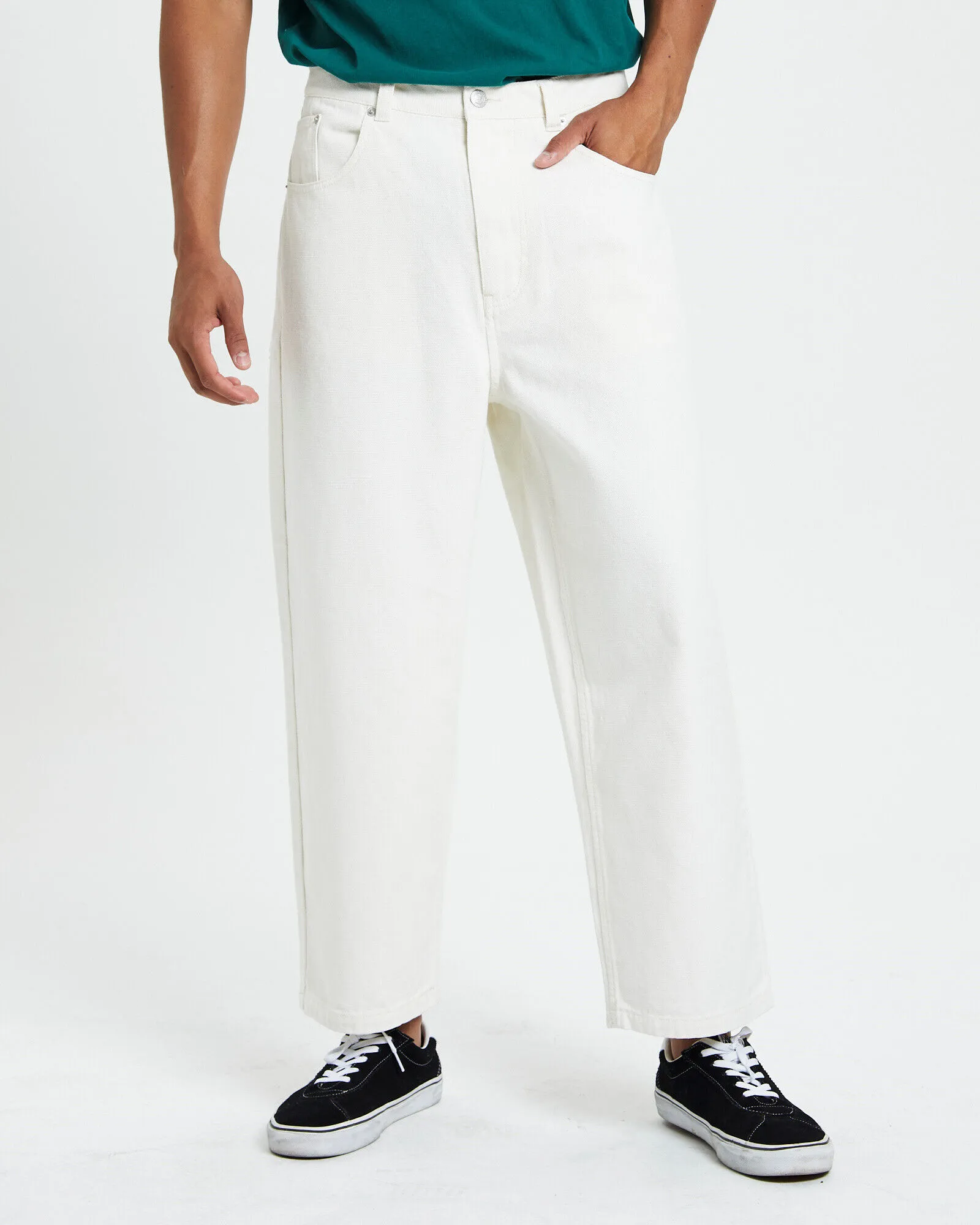 Spencer Project Wide Boy Canvas Pants Bone White