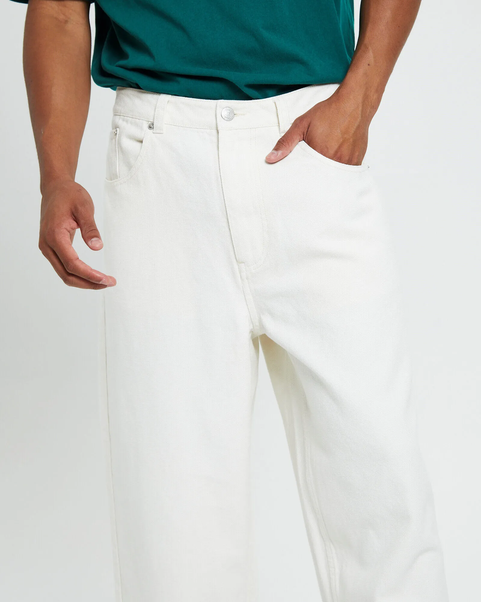 Spencer Project Wide Boy Canvas Pants Bone White