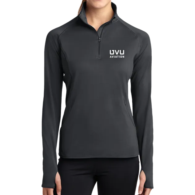 Sport-Tek Ladies Sport-Wick Stretch 1/2-Zip Pullover - UVU Aviation