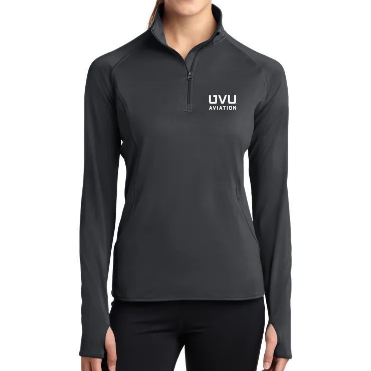 Sport-Tek Ladies Sport-Wick Stretch 1/2-Zip Pullover - UVU Aviation