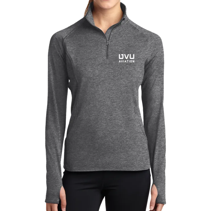 Sport-Tek Ladies Sport-Wick Stretch 1/2-Zip Pullover - UVU Aviation