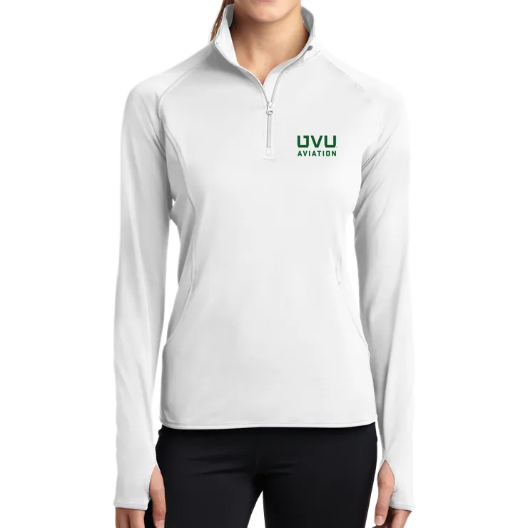 Sport-Tek Ladies Sport-Wick Stretch 1/2-Zip Pullover - UVU Aviation