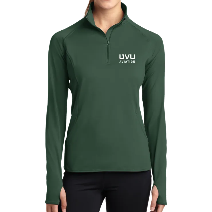 Sport-Tek Ladies Sport-Wick Stretch 1/2-Zip Pullover - UVU Aviation