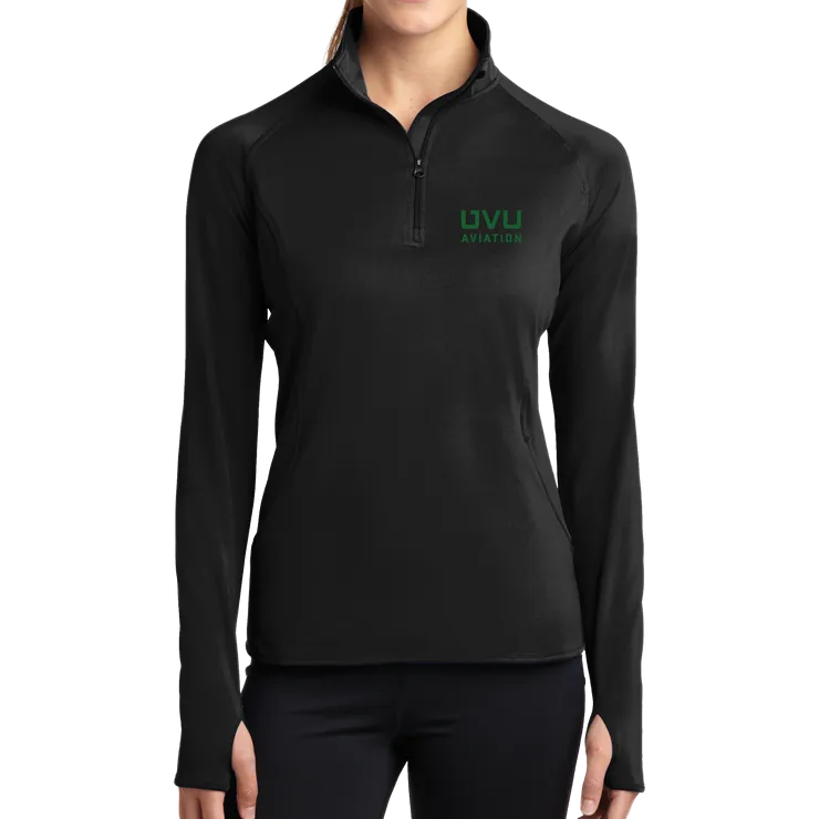 Sport-Tek Ladies Sport-Wick Stretch 1/2-Zip Pullover - UVU Aviation