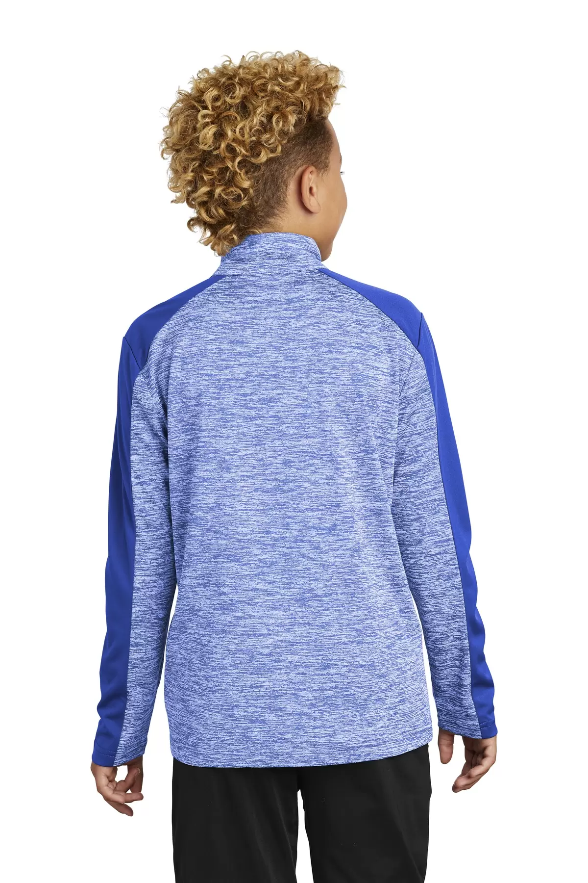 Sport Tek YST397 Sport-Tek  Youth PosiCharge  Electric Heather Colorblock 1/4-Zip Pullover SKU: YST397