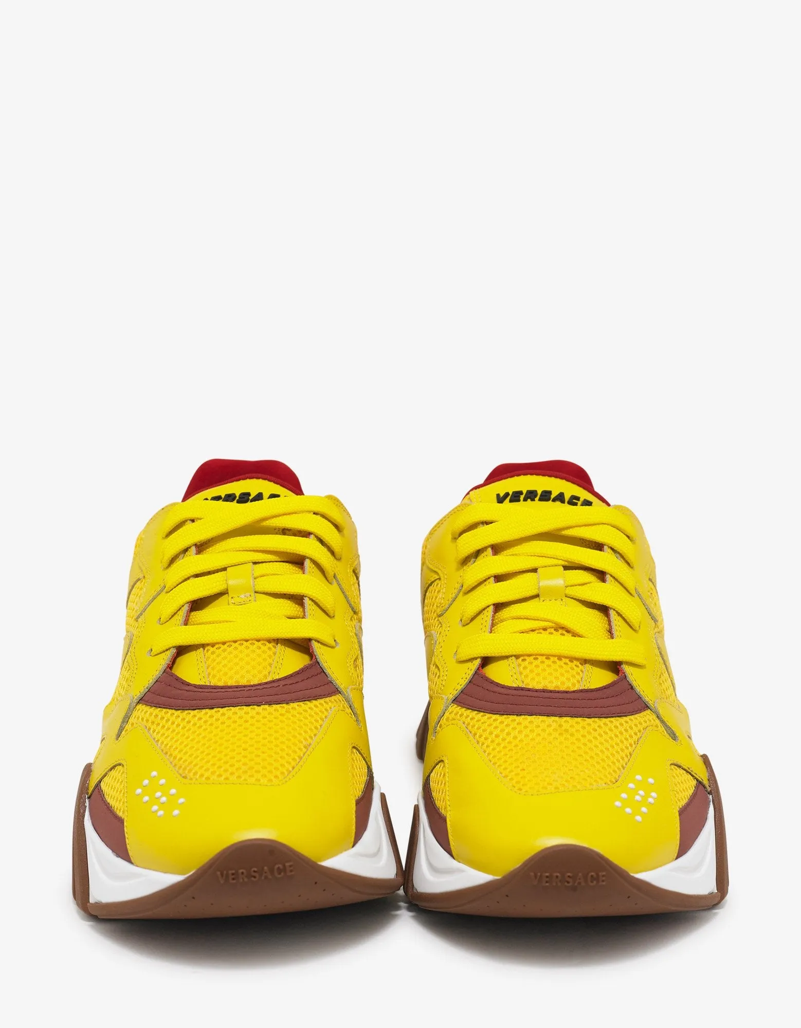 Squalo Yellow Leather & Mesh Trainers