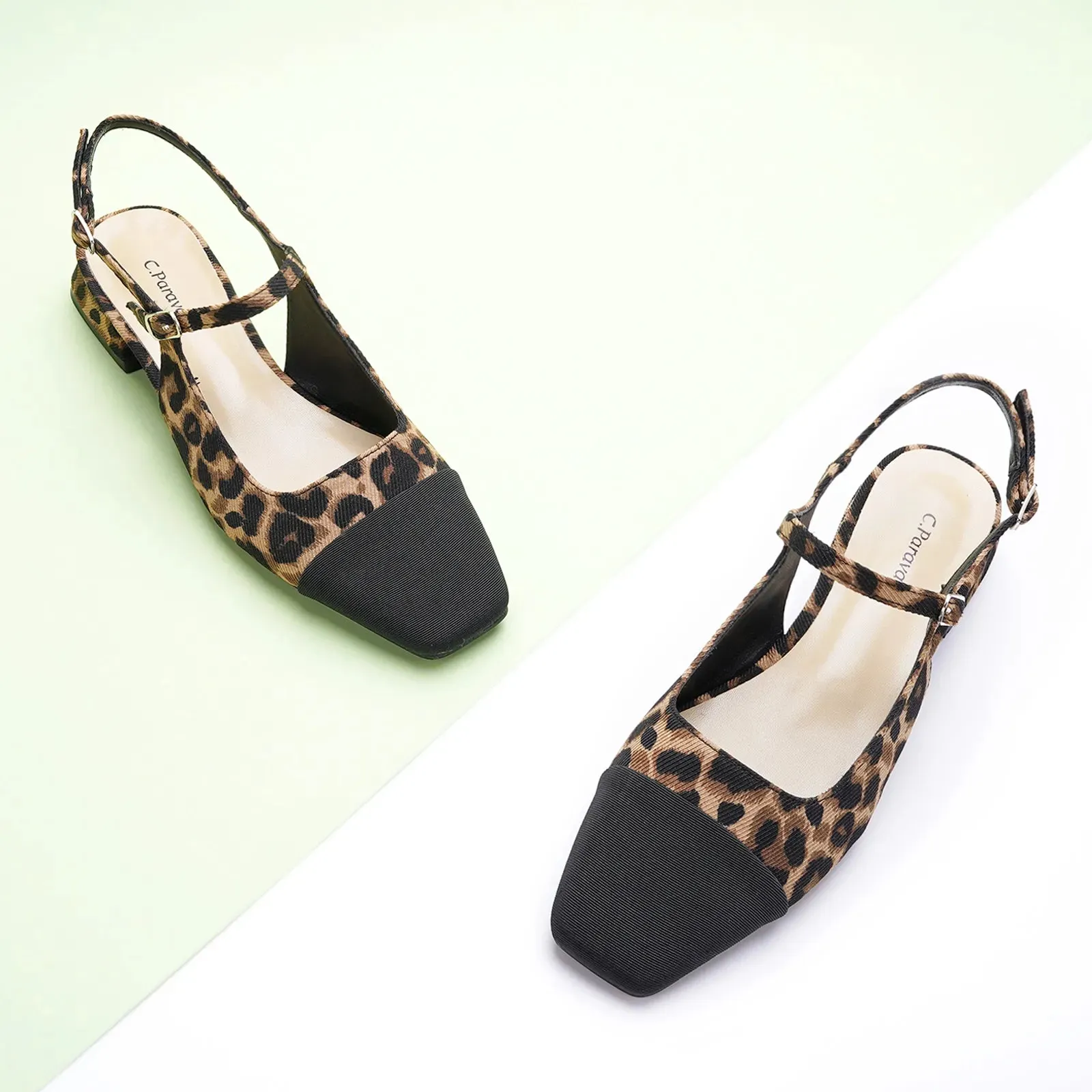 Square-Toe Slingback Flats (Felicia)