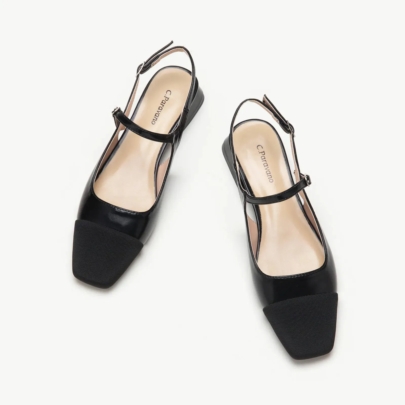 Square-Toe Slingback Flats (Felicia)