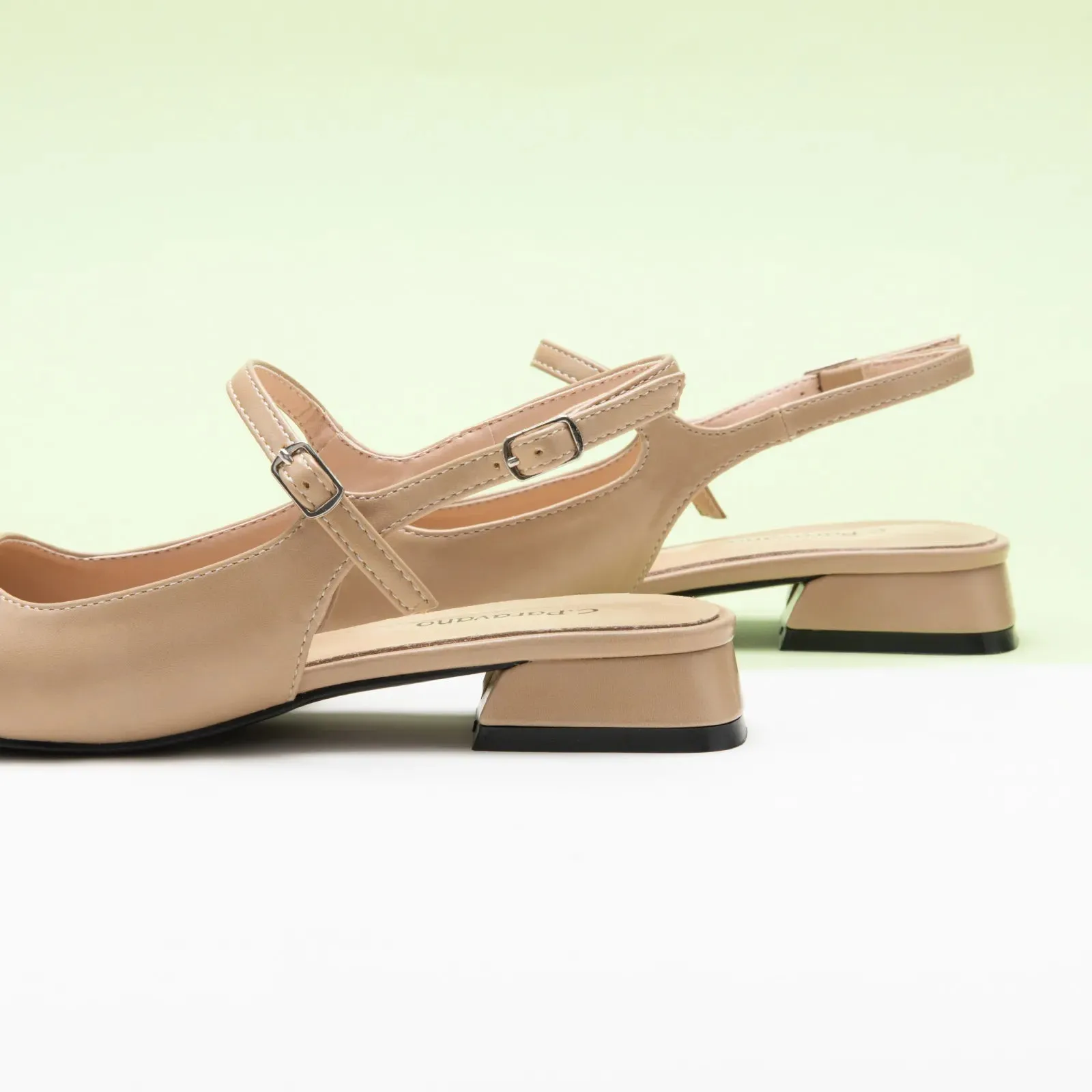 Square-Toe Slingback Flats (Felicia)