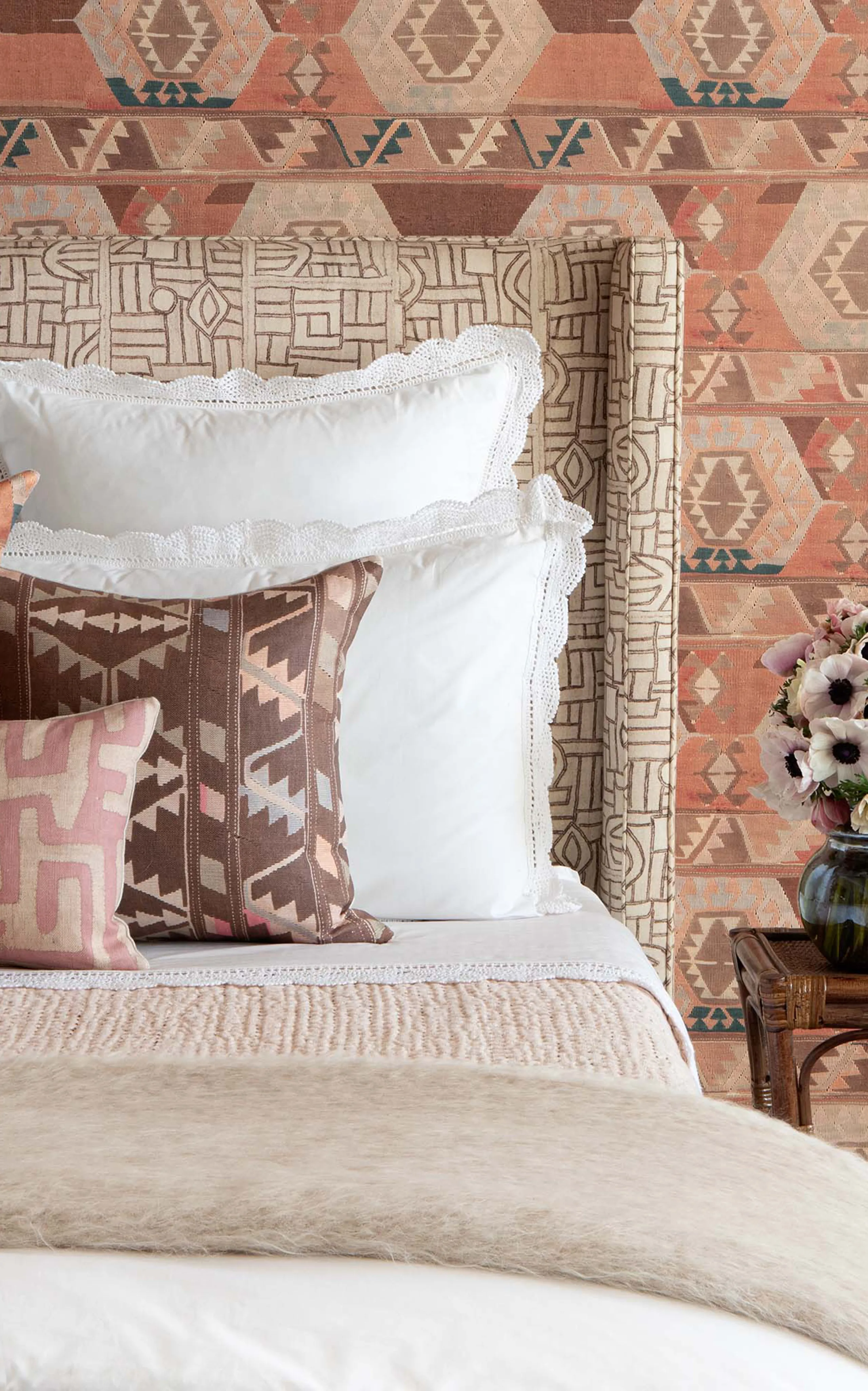 St. Frank Kilim Adobe Prism Linen-Cotton Pillow